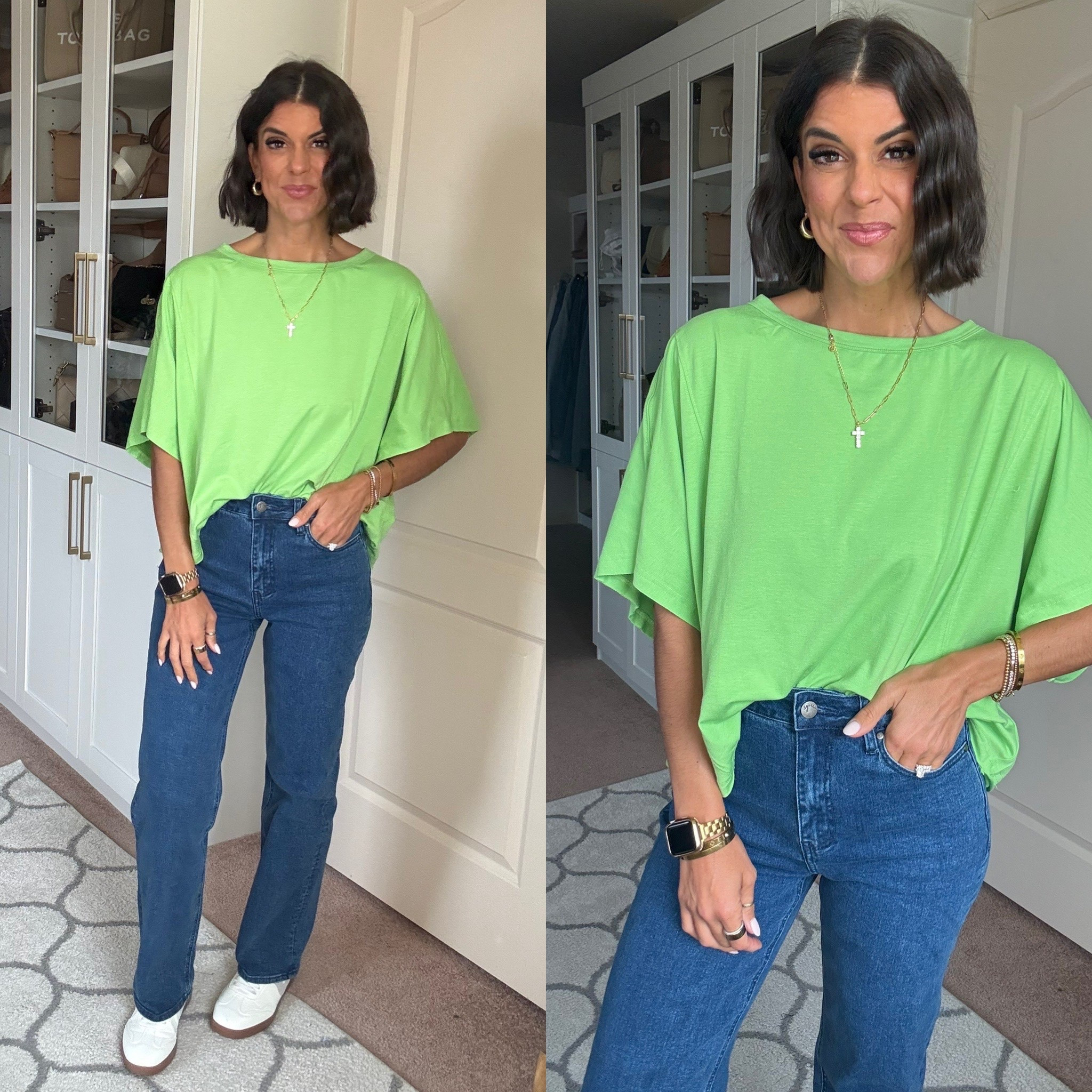 Size small in tee Size 2 in jeans Sneakers tts

#LTKSeasonal