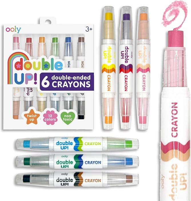 OOLY Double Up Double-Ended Twist-Up Crayons, Set of 6, 12 Colors | Amazon (US)
