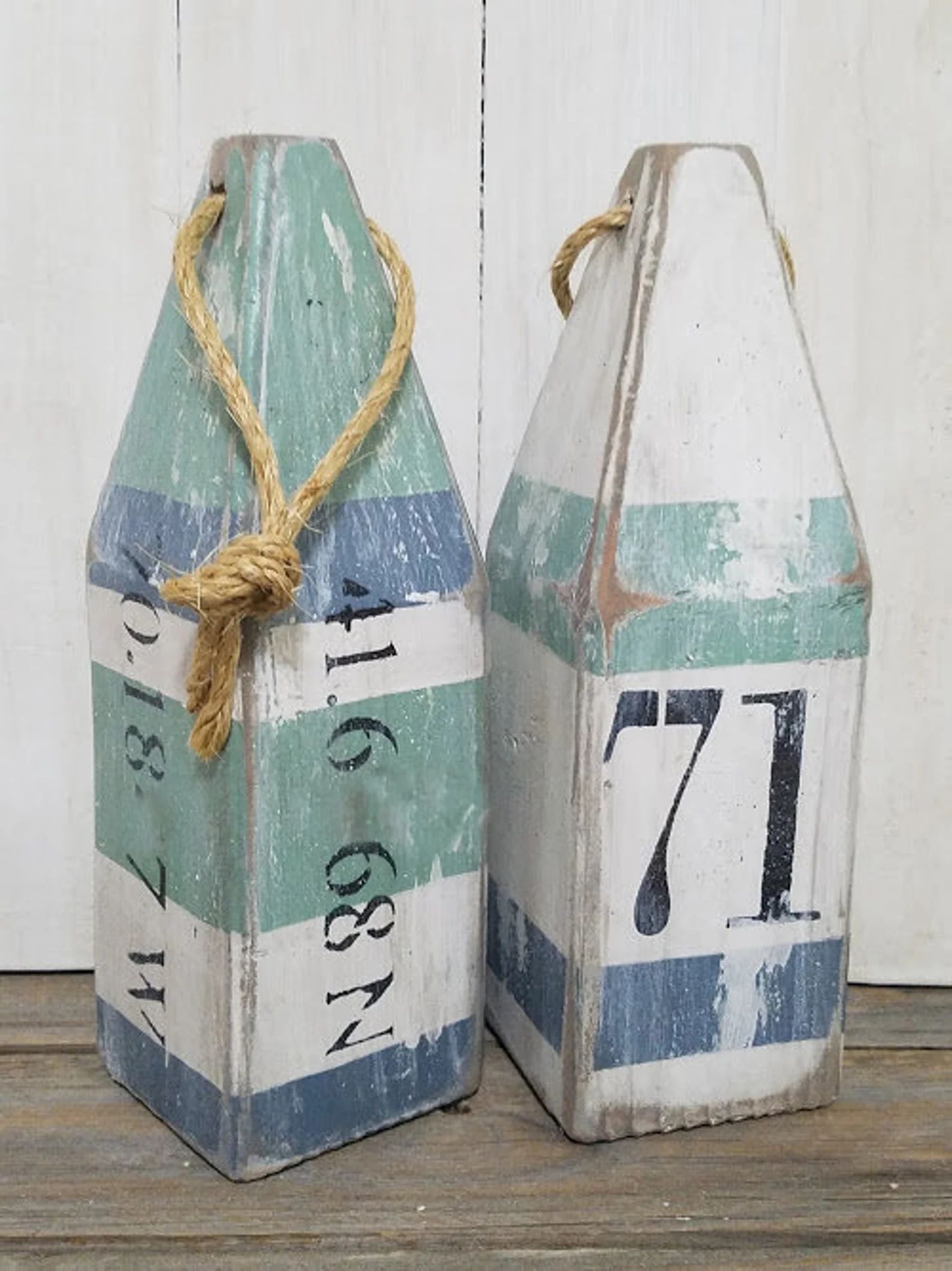 House number buoy - latitude longitude - blue and green - stripe - lobster buoy - nautical decor ... | Etsy (US)
