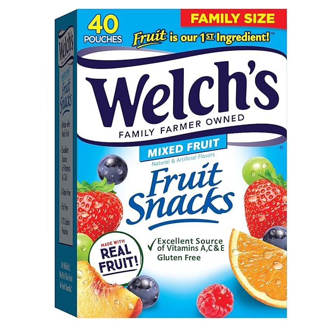 Welch's Fruit Snacks, Mixed Fruit, Perfect for School Lunches, Gluten Free, Bulk Pack, Individual... | Amazon (US)