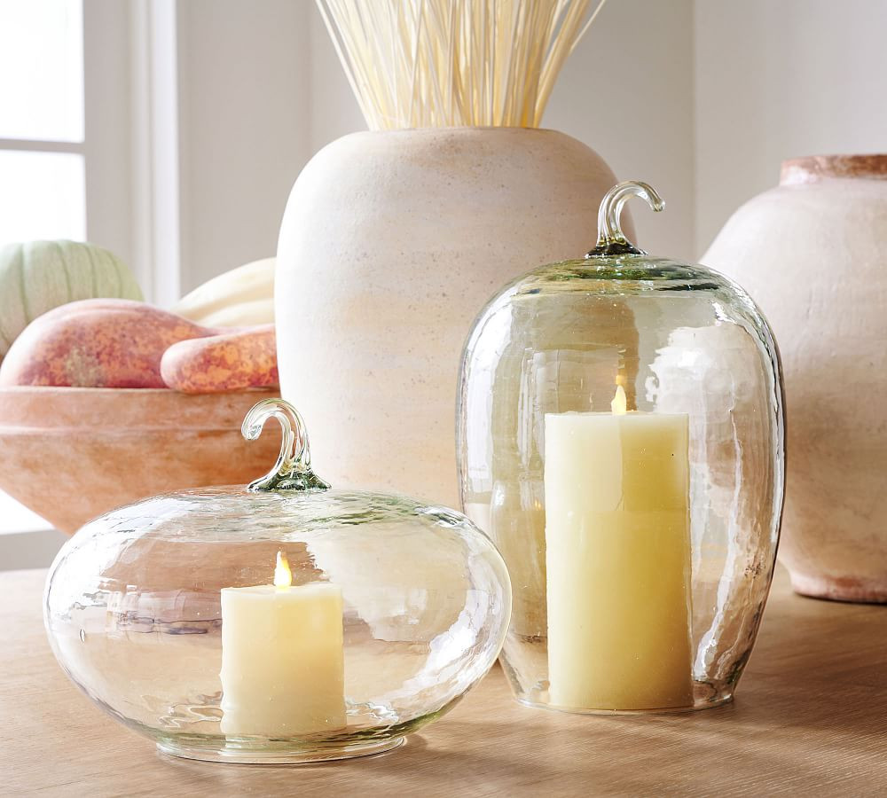Hammered Recycled Glass Pumpkin | Pottery Barn (US)