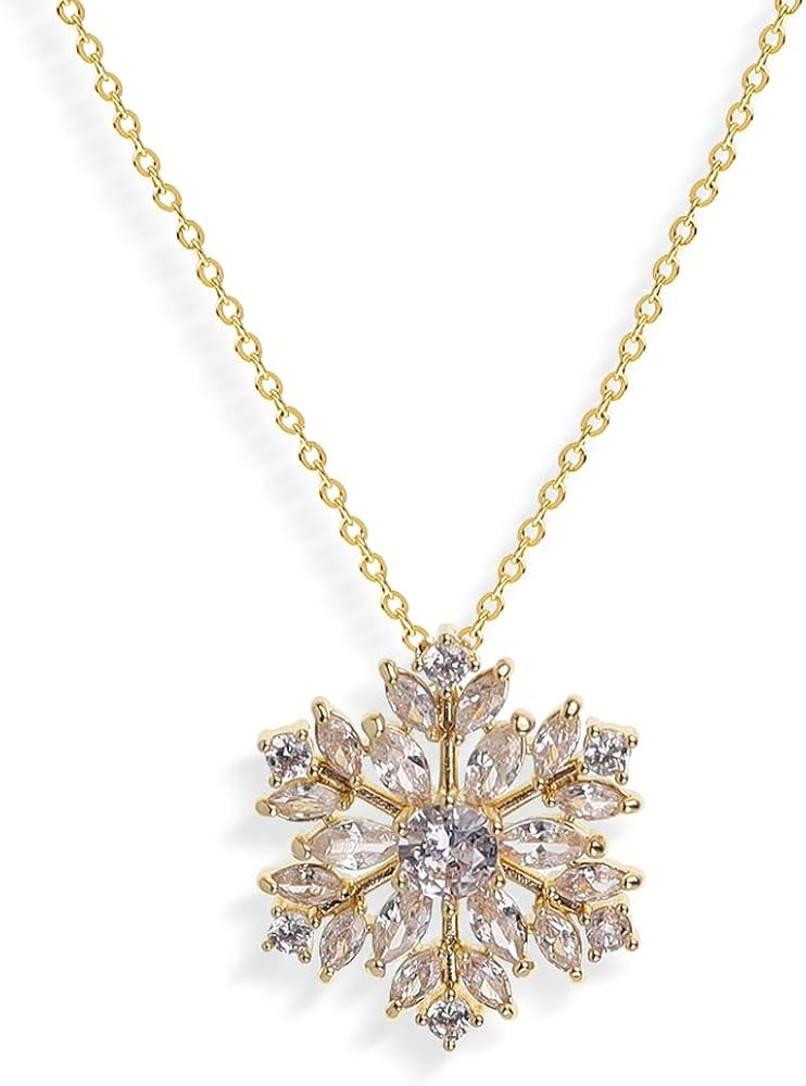 Sonateomber Dainty Chain Simple Pendant Necklace for Women, Cute Statement Rhinestone Single Dang... | Amazon (US)