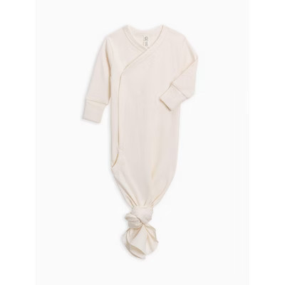 Colored Organics Indy Wrap Front Gown Ivory 0-3M | Target
