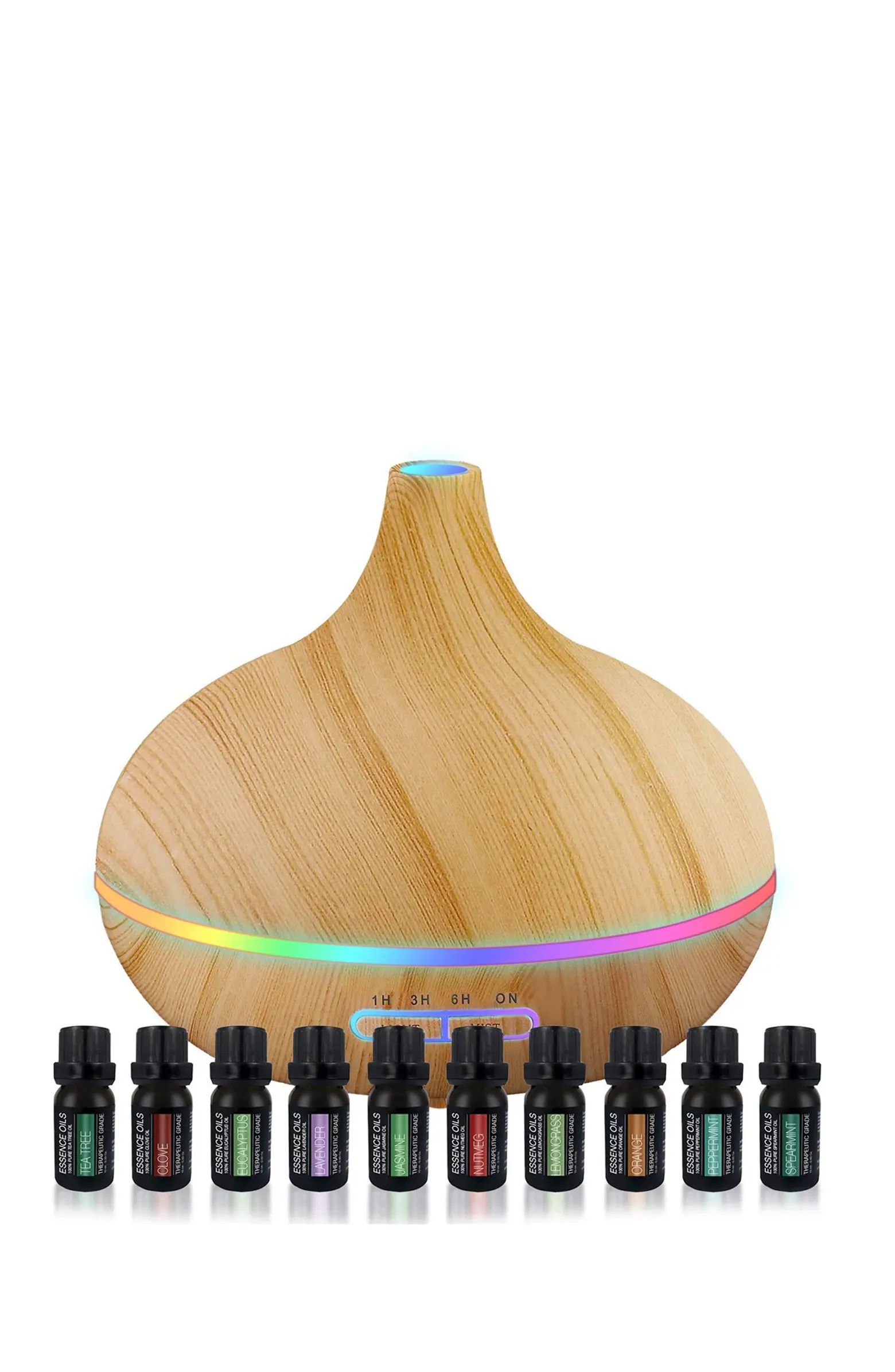 PURE DAILY CARE Ultrasonic Aromatherapy Diffuser & 10-Pack Pure 400ml Essential Oils | Nordstromr... | Nordstrom Rack