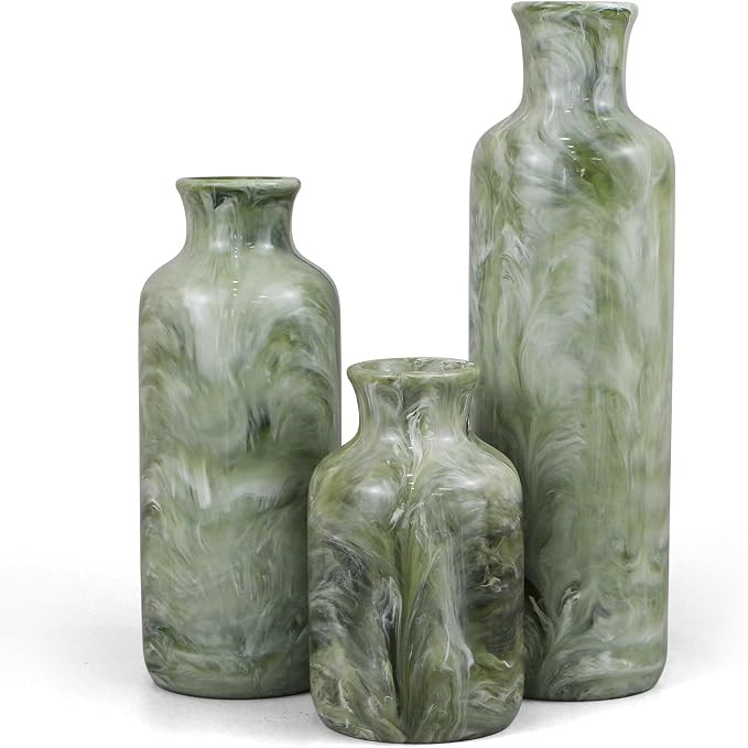 Resin 3 Piece Vase Set, Farmhouse Decor, Home Decorative Vase, Vases for Your Kitchen, Bedroom, O... | Amazon (US)