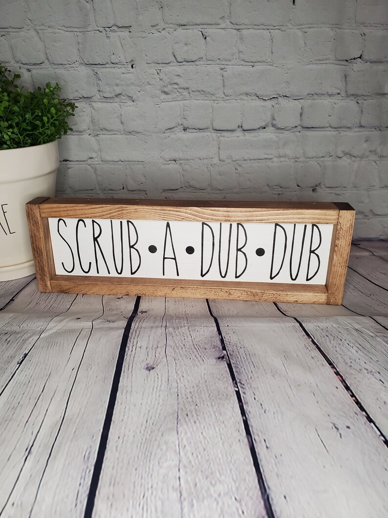 Scrub a dub dub, bathroom sign, farmhouse decor, bathroom decor, farmhouse sign, rustic sign, fra... | Etsy (US)