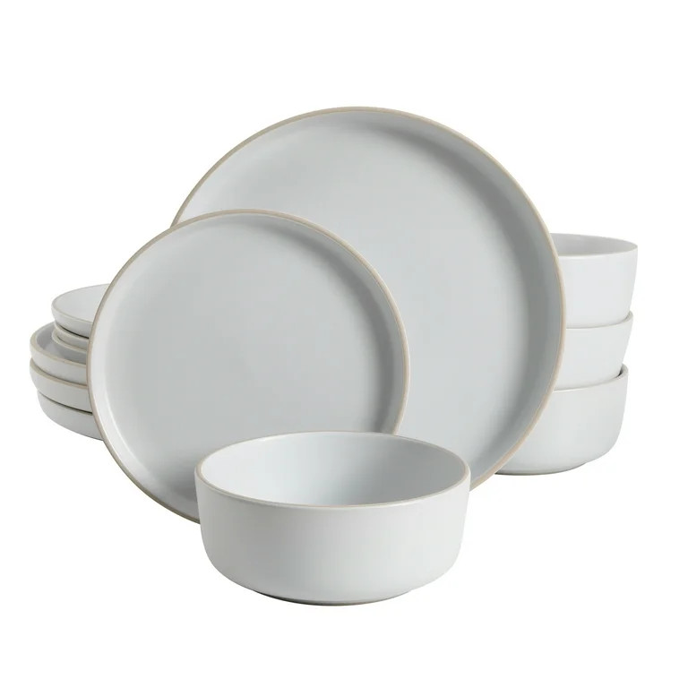 Gibson Home Everyday Essential White Dinnerware Set, 12-Piece Set - Walmart.com | Walmart (US)