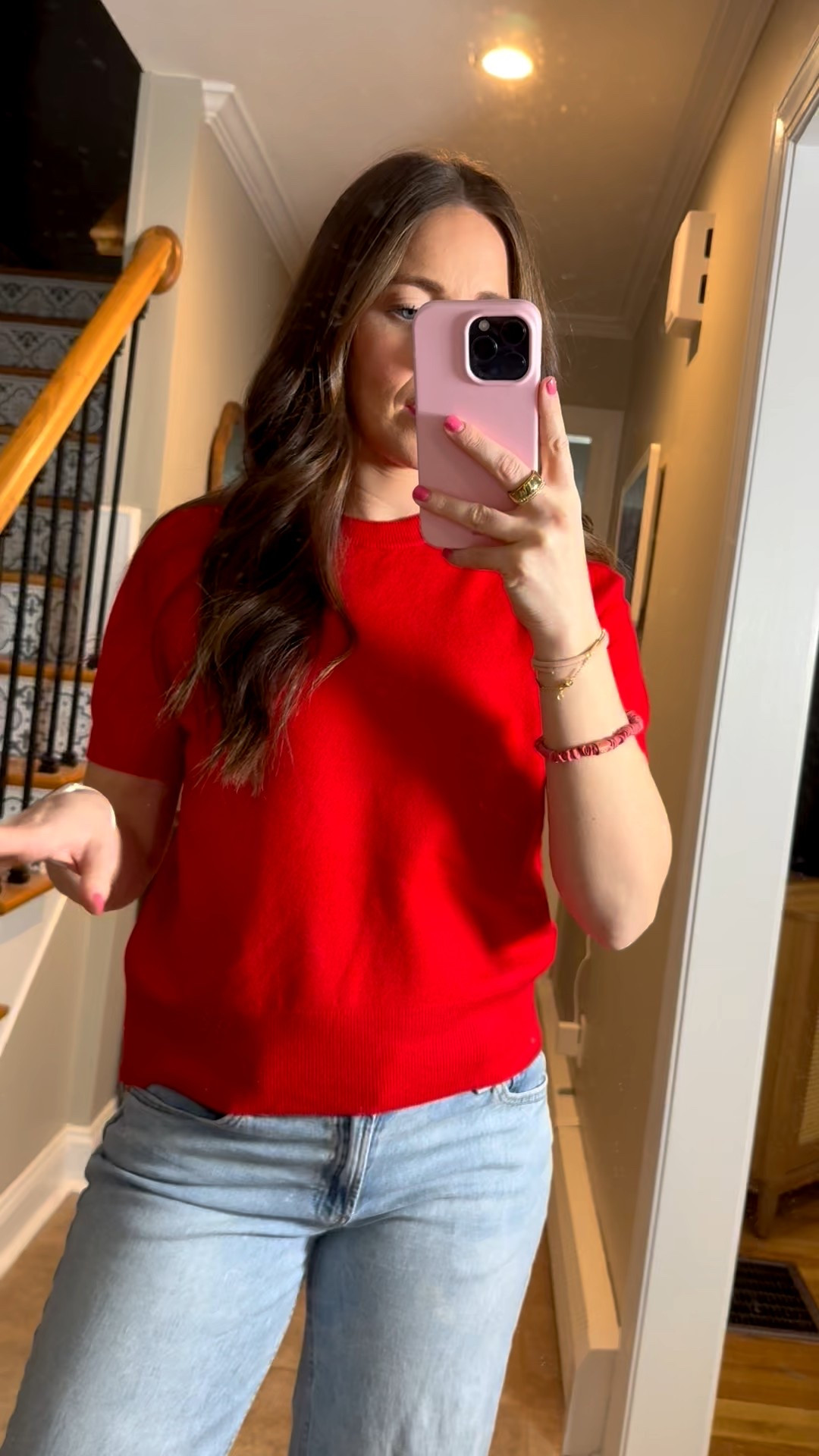 The color of this sweater is so good! I’m wearing size M 

#LTKValentine