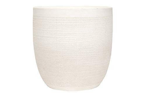Creative Co-Op Large Matte White Embossed Stoneware Planter | Amazon (US)