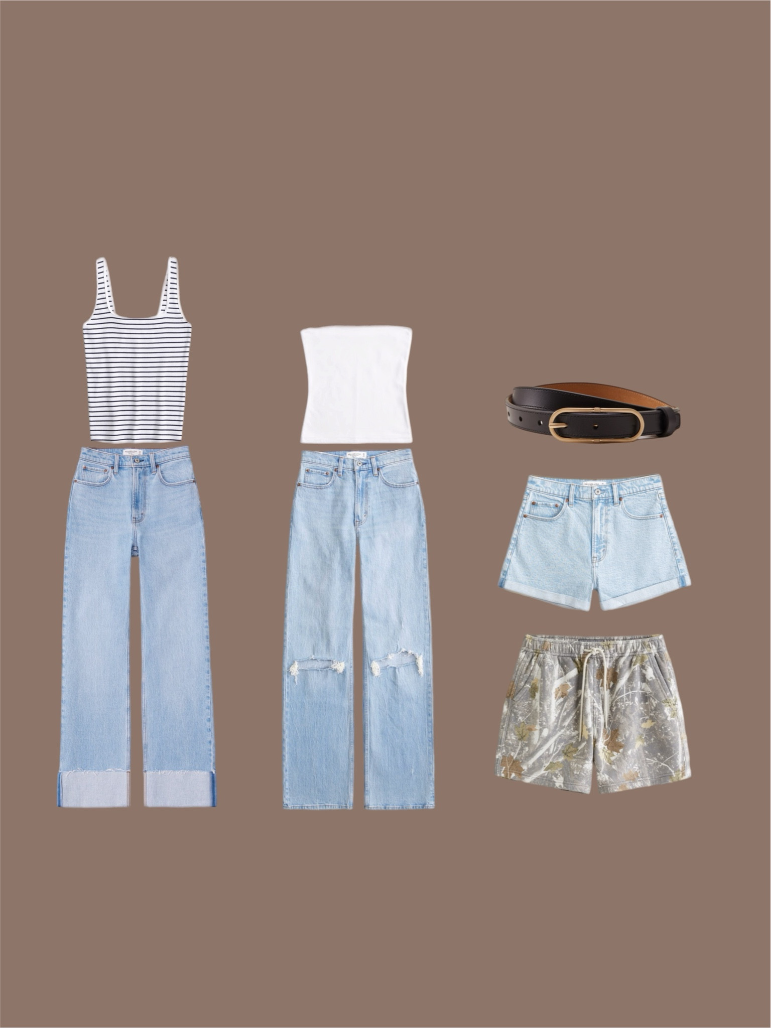 I’m getting my true size in the jeans! 29r in cuffed ones and 29L in the other ones. I size down to a small in the stripe tank top. True size in the shorts! 