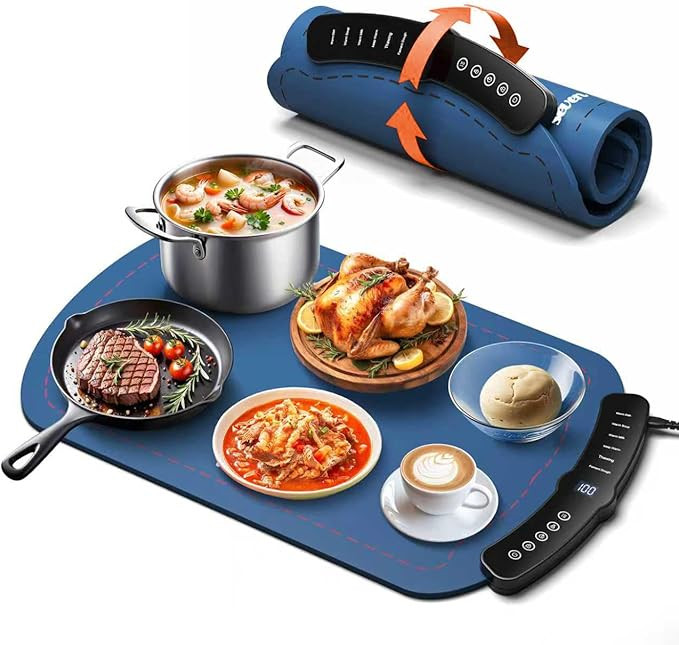 Warming Mat for Food, Food Warming Mat with 7 Temp Master Aadjustable Warming Tray, Thermochromic... | Amazon (US)