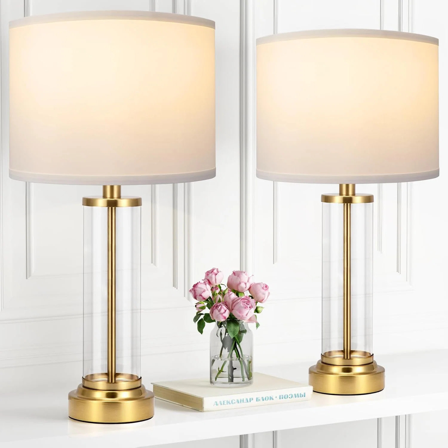 Modern Touch Control Bedside Lamps Set Of 2 With USB C+A Charging, 3-Way Dimmable Nightstand Tabl... | Wayfair North America