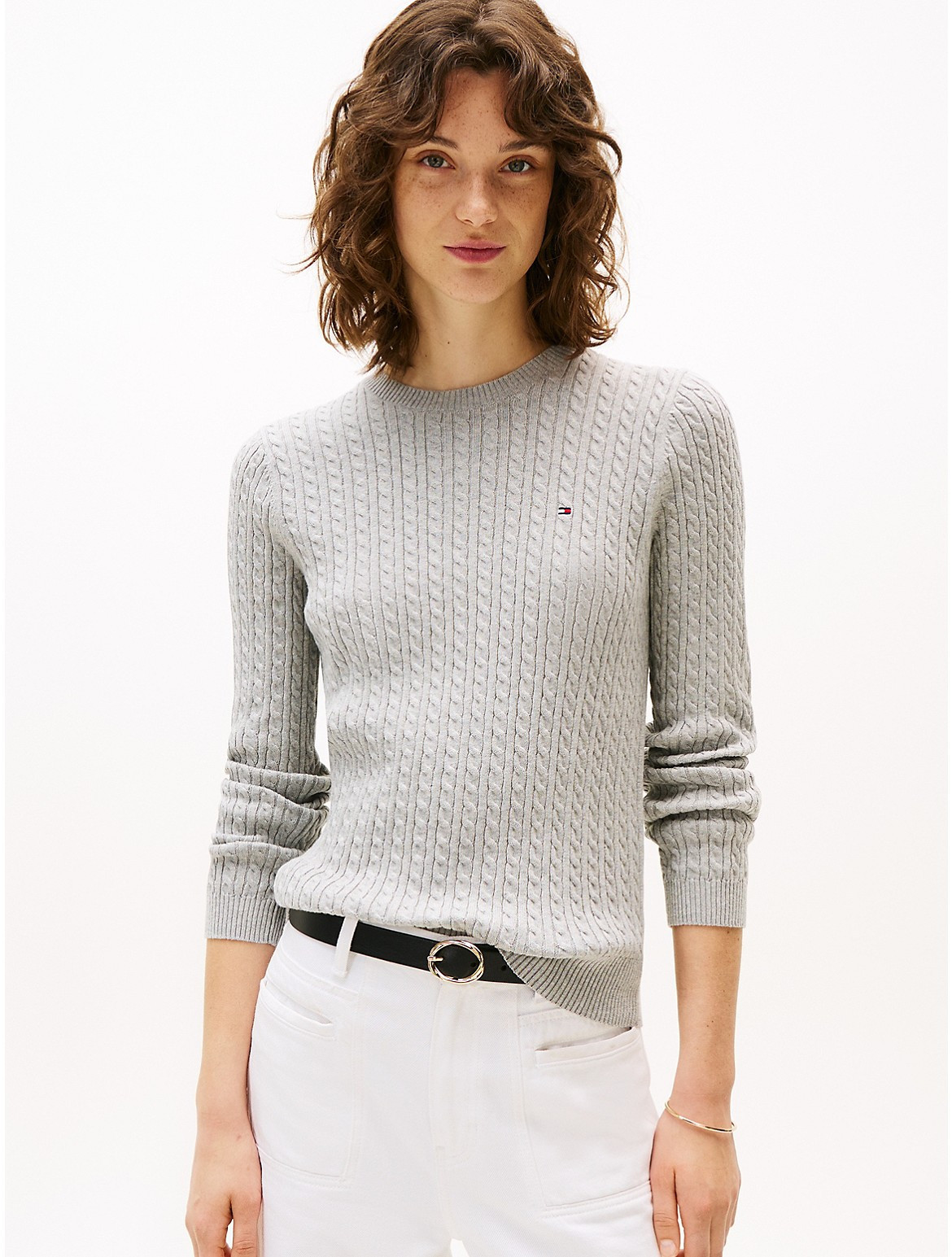 Tommy Hilfiger Women's Cable Knit Sweater - Grey - XXS | Tommy Hilfiger (US)