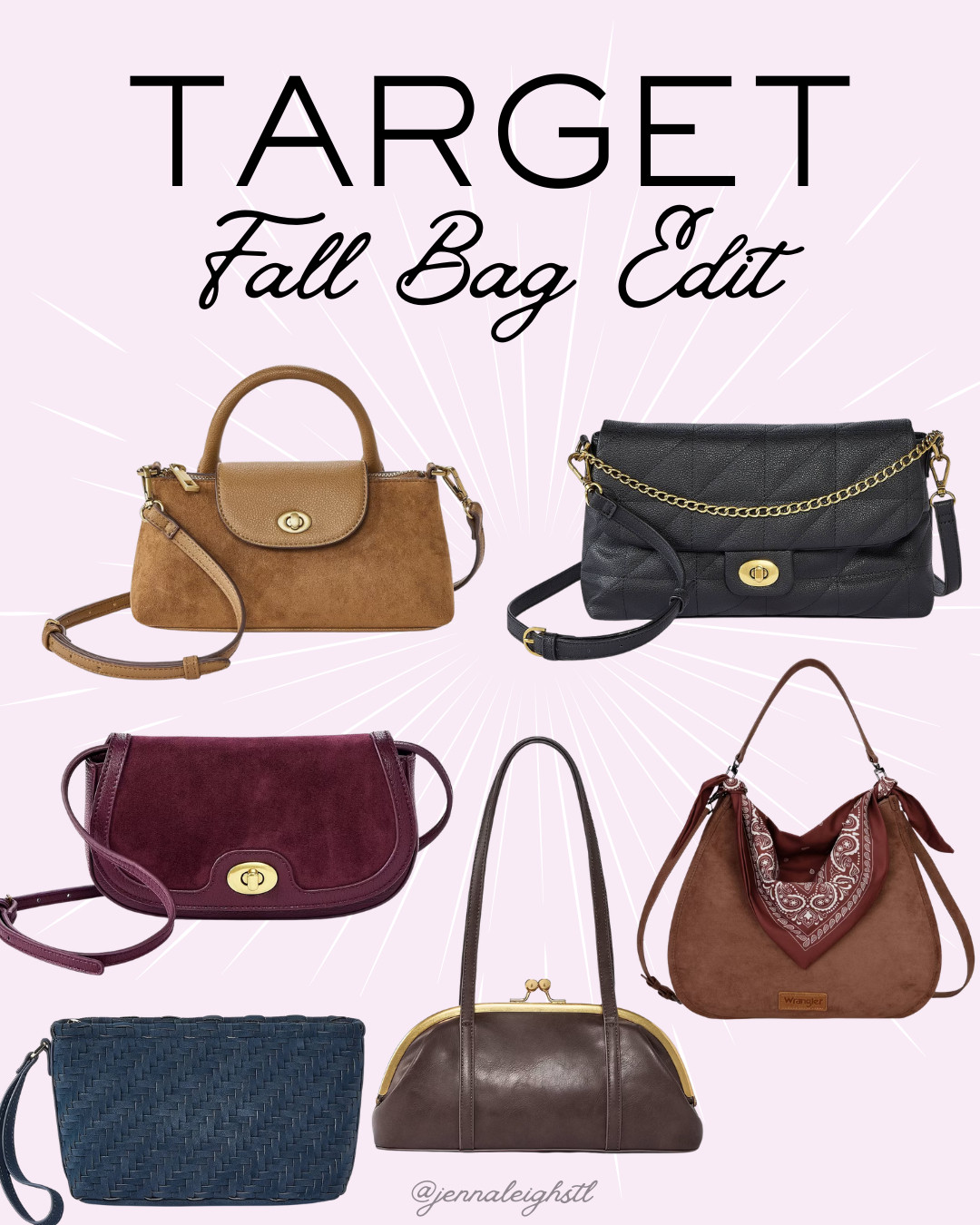 Fall bags are my favorite! 🍂 I’m loving all the rich fall colors, cozy textures, and fun details in these Target finds. So many good bags to choose from for the season! 

 #LTKSeasonal #LTKMidsize #LTKWorkwear