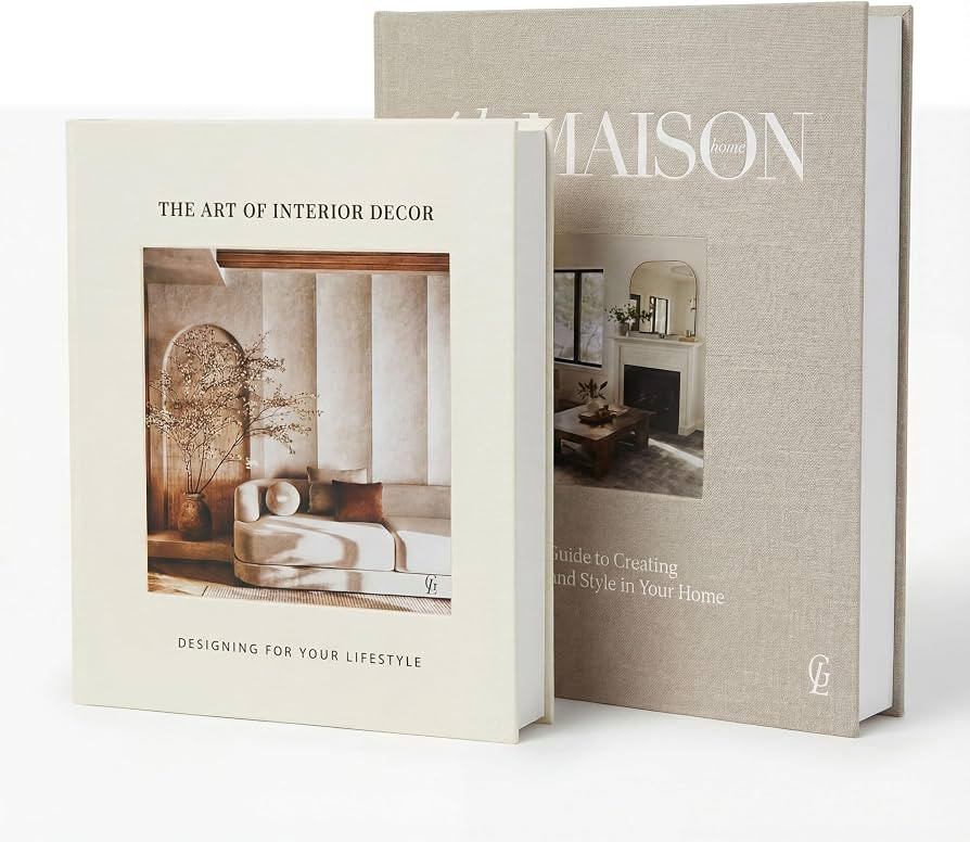 Decorative Fake Books for Home Decor – Set of 2 Linen Faux Book Storage Boxes with Hidden Stora... | Amazon (US)