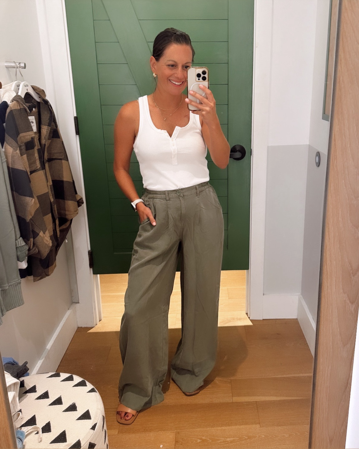 Aerie new arrivals! These green pants are so good! They run big - I’m in the xs.  They are a bit long on me at 5’4” but they have an elastic waist and the softest fabric.

Top runs true to size - I’m in the small.


#LTKSaleAlert #LTKFindsUnder50 #LTKOver40