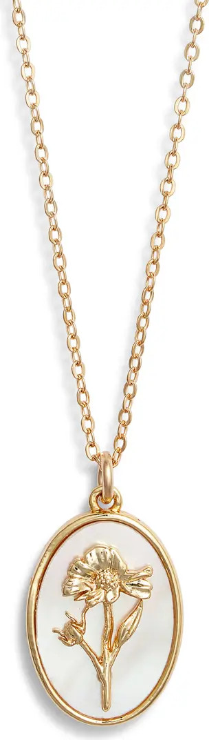 Set & Stones Katrina Birth Flower Pendant Necklace | Nordstrom | Nordstrom
