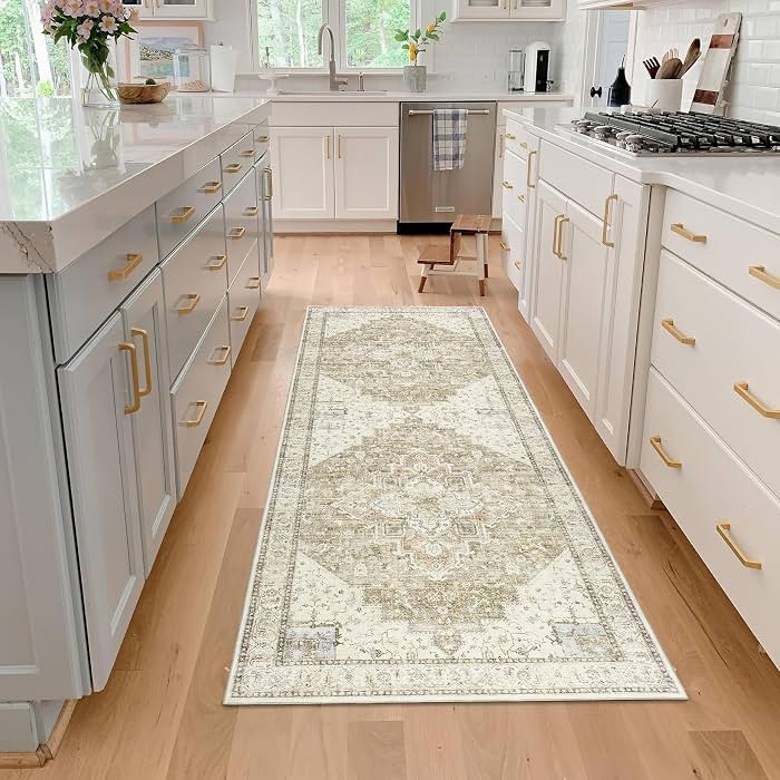Boho Runners for Hallway,3x10 Non Slip Washable Neutral Rustic Modern Farmhouse Persian Runner Ru... | Amazon (US)