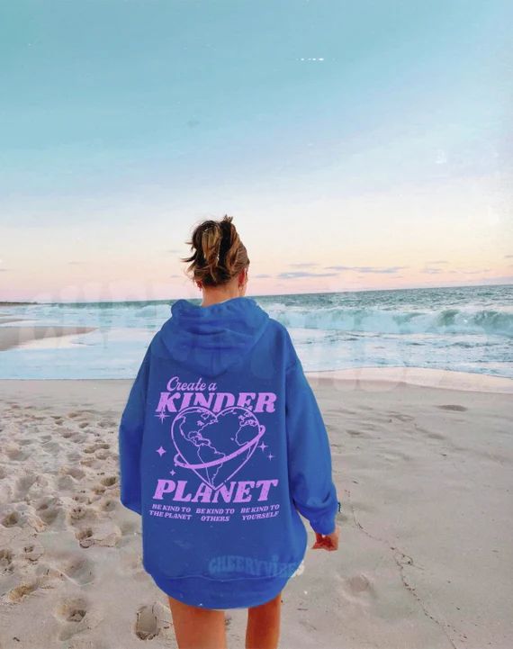Create a Kinder Planet Hoodie Oversized Hoodie Trendy - Etsy | Etsy (US)