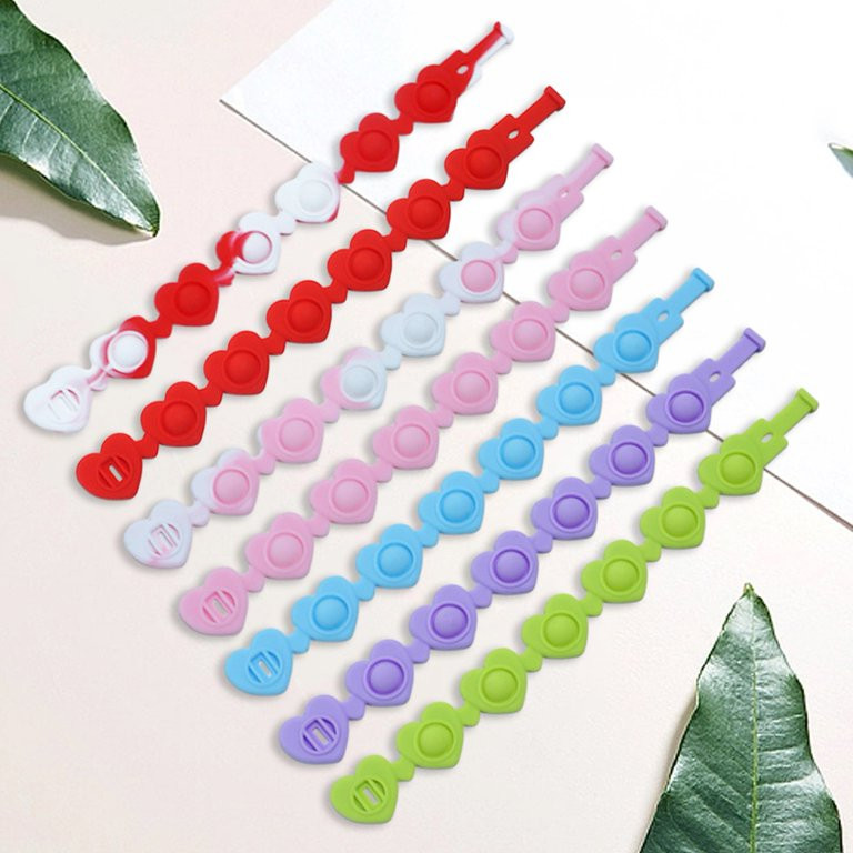 NIBOLOG 3Pcs Bracelet Fidget Toy Love Heart Shape Push Bubble Game Silicone Stress Relief Wristba... | Walmart (US)