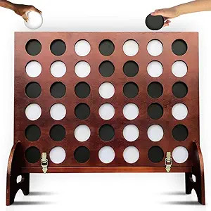 SWOOC Games - Giant Four in a Row (All Weather) Outdoor Game with Carrying Case and Noise Reducin... | Amazon (US)