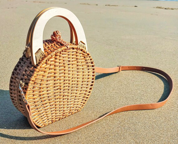 Women's Boho Round Rattan Bag - Etsy | Etsy (US)