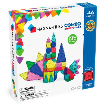 MAGNA-TILES® Combo 46-Piece Magnetic Construction Set, The ORIGINAL Magnetic Building Brand | Walmart (US)