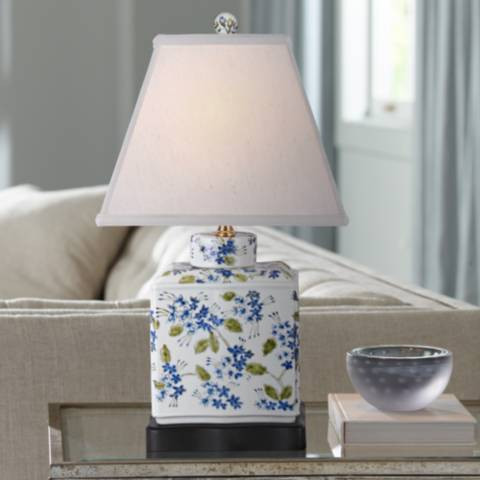 Hand Painted Blue-Green 20"H Porcelain Jar Accent Table Lamp | Lamps Plus