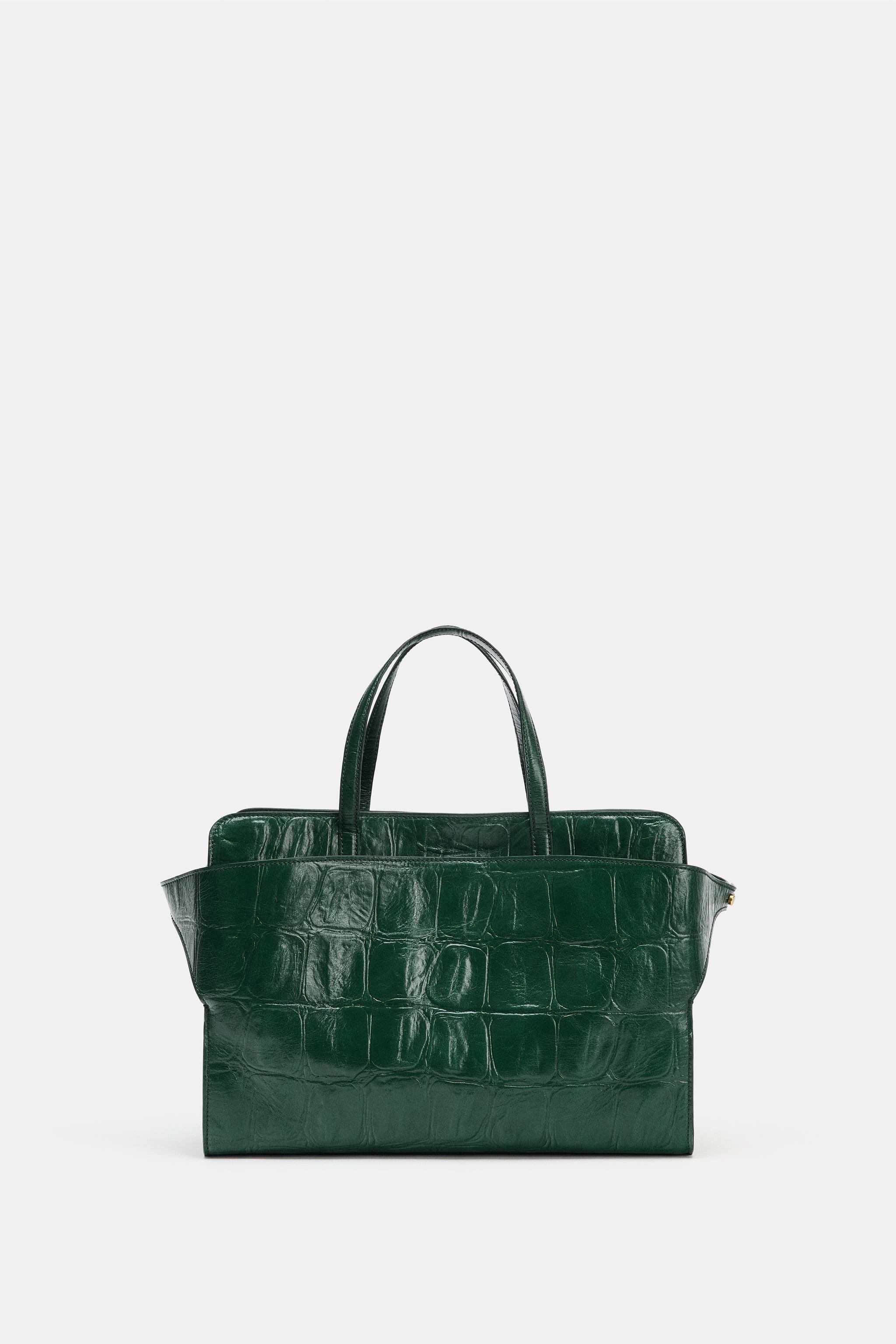 EMBOSSED LEATHER CITY BAG | Zara UK