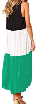 Women's Loose Dress Tiered Color Block High Low Casual Maxi Dress | Amazon (US)