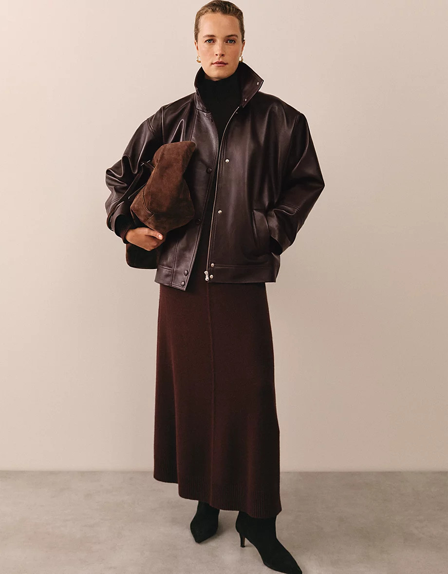 Leather Batwing Jacket | The White Company UK & ROW