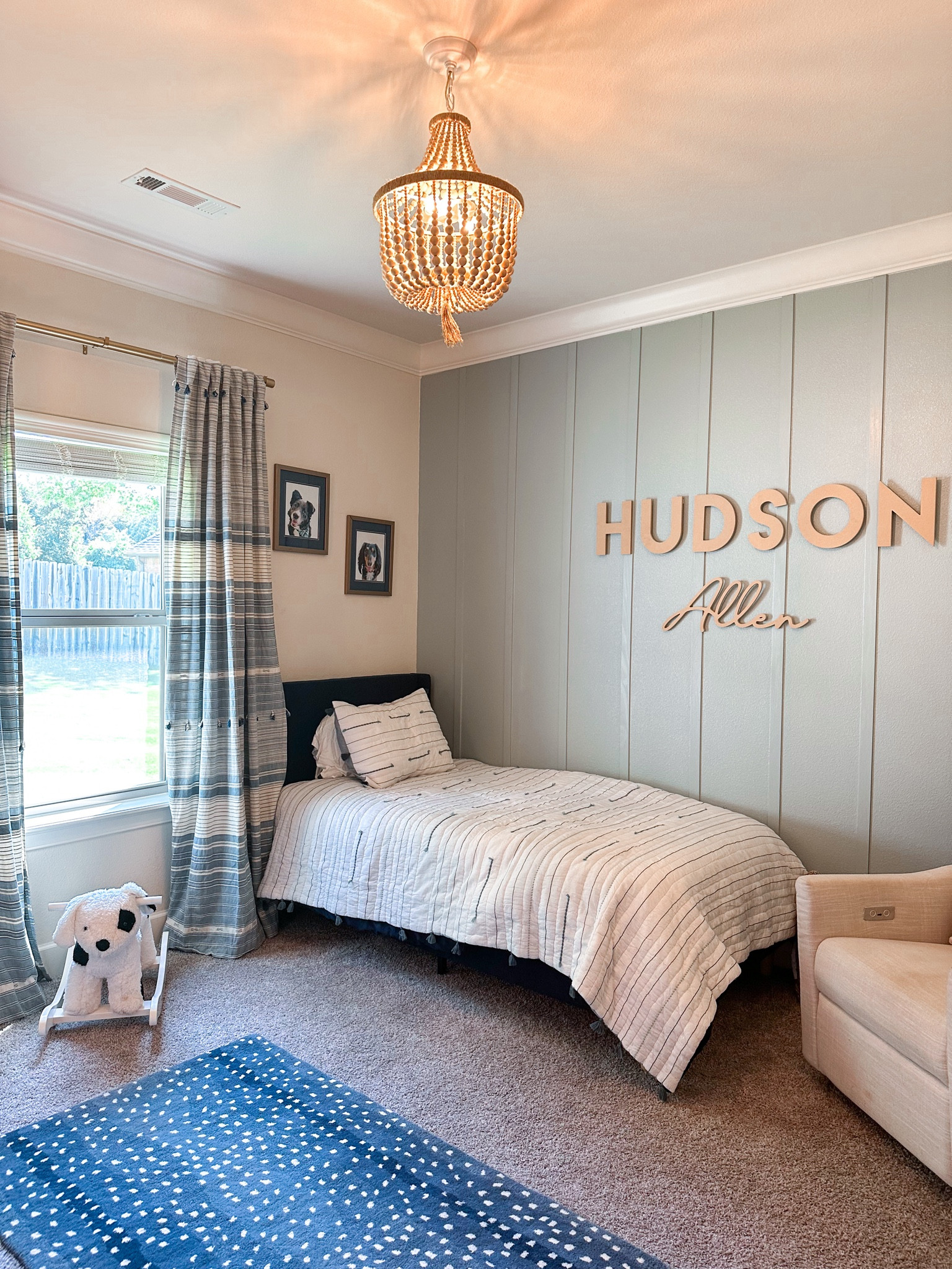 Toddler boy room, toddler boy big boy bed, boho nursery, gender neutral room decor, blue accent wall 

#LTKkids #LTKbaby #LTKhome