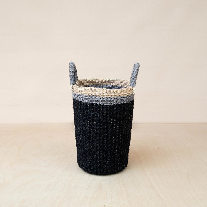 Black Cylinder Vase Basket Decorative Baskets | Minted