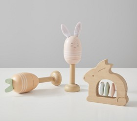Bunny Maraca & Jingle Wooden Set | Pottery Barn Kids