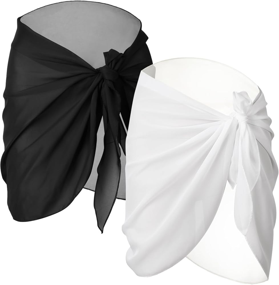 2 Pieces Sarong Coverups for Women Bathing Suit Wrap Swimsuit Skirt Beach Bikini Cover up Swimwea... | Amazon (US)