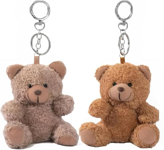 Cute Plush Bear Keychain Teddy Bear Stuffed Animals Keyring Charm Handbag Pendant | Amazon (US)
