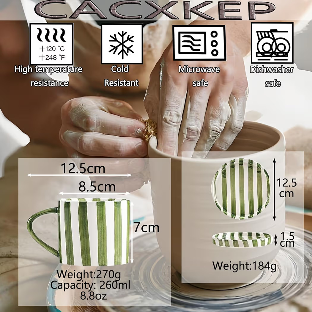 8 Oz Coffee Mug Large Espresso Cups With Saucer Ceramic Coffee Mugs Porcelain Coffee Cup With Sau... | Amazon (US)