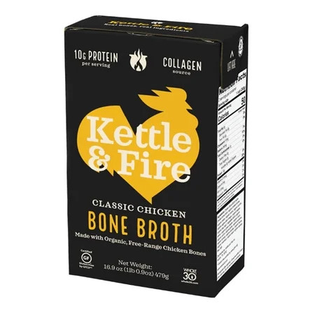 KETTLE AND FIRE BROTH CHICKEN BONE ORG 16.9 FO - Pack of 6 | Walmart (US)