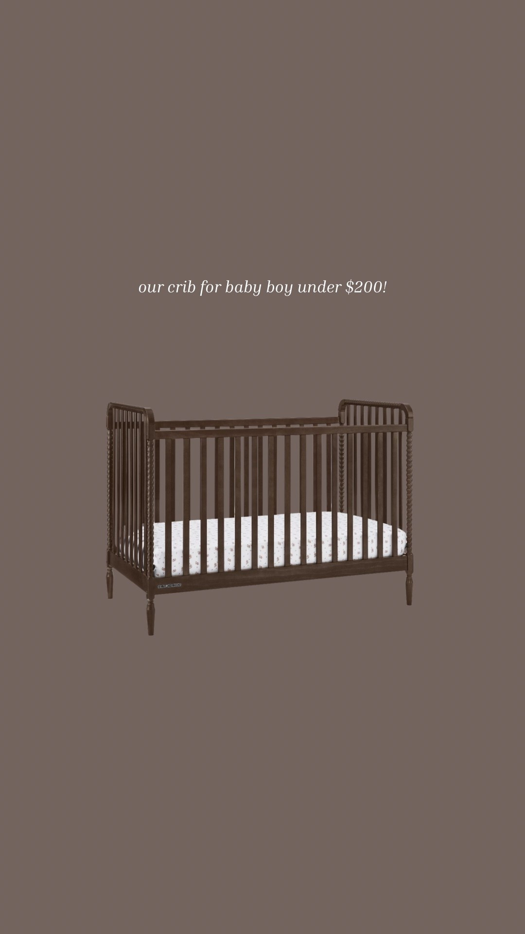 Crib we got for baby boy under $200!