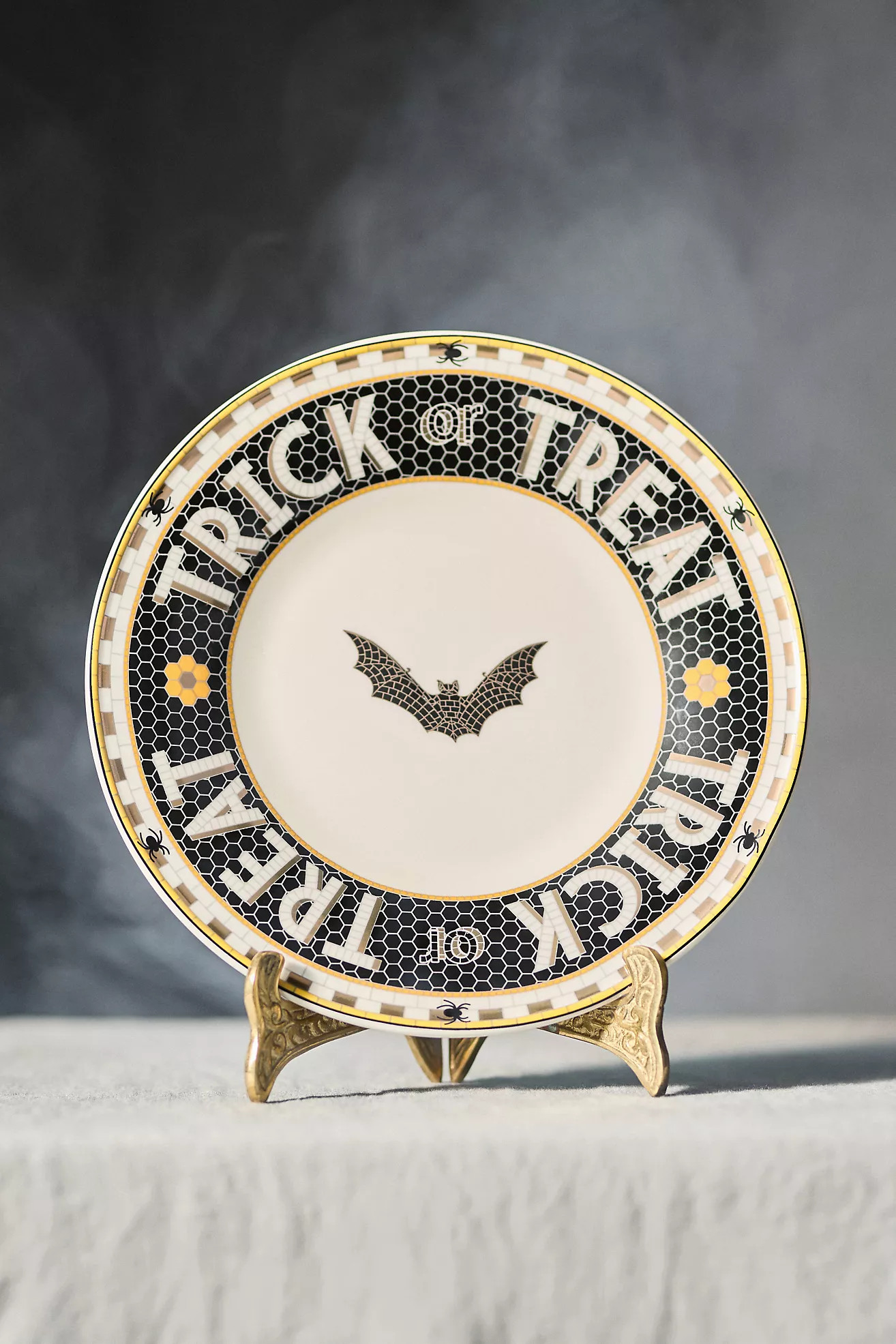 The Bistro Tile Stoneware Dessert Plate: Halloween Edition | Anthropologie (US)