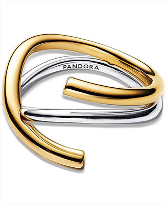 Organically Shaped Two-Tone Double Ring | Macy's