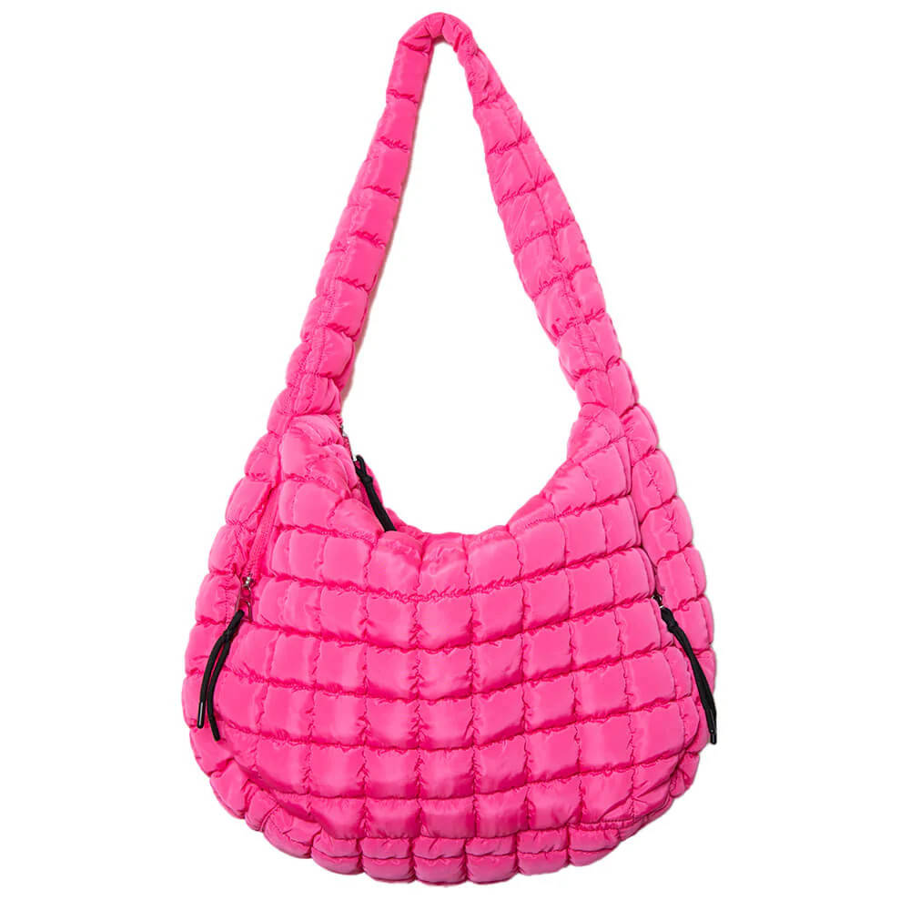 Hot Pink Quilted Puffer Tote | Katydid.com