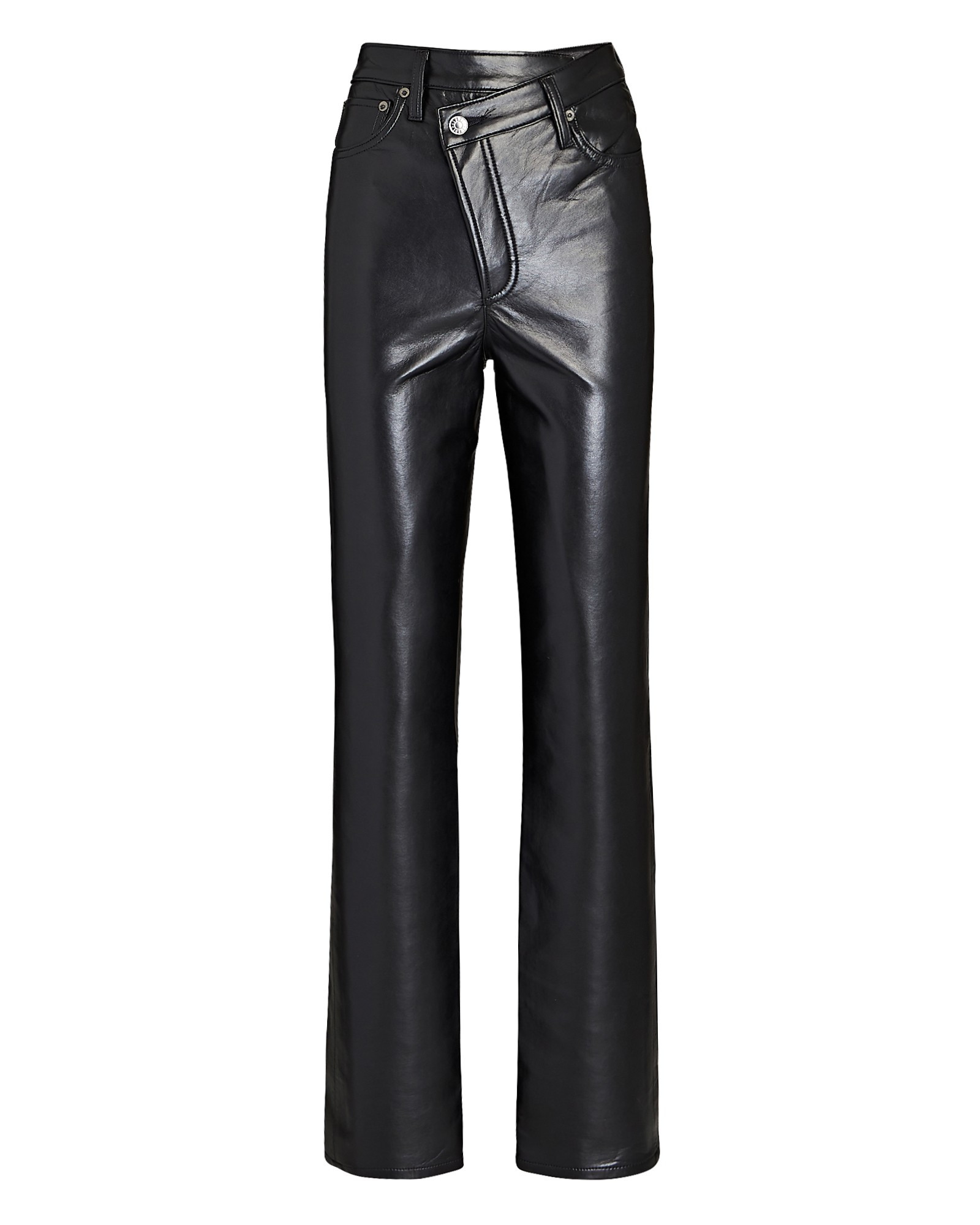 Criss Cross Recycled Leather Straight-Leg Pants | INTERMIX