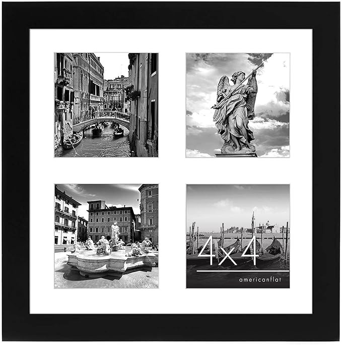 Americanflat 10x10 Collage Picture Frame in Black - Displays Four 4x4 Frame Openings - Engineered... | Amazon (US)