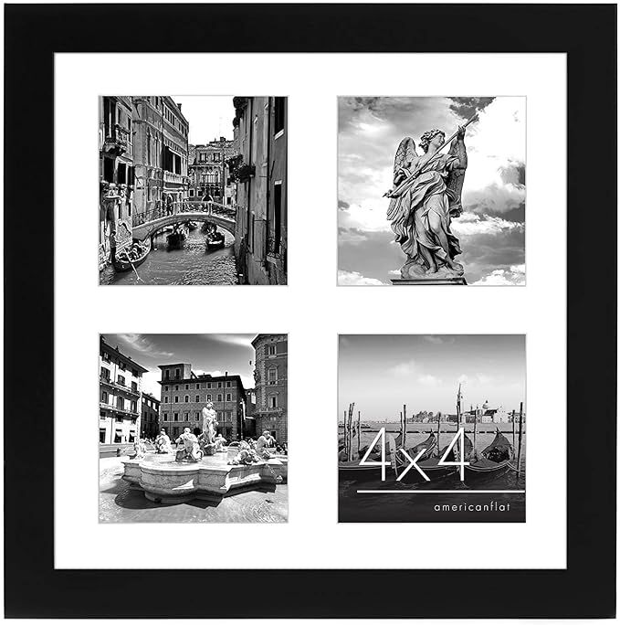 Americanflat 10x10 Collage Picture Frame in Black - Displays Four 4x4 Frame Openings - Engineered... | Amazon (US)
