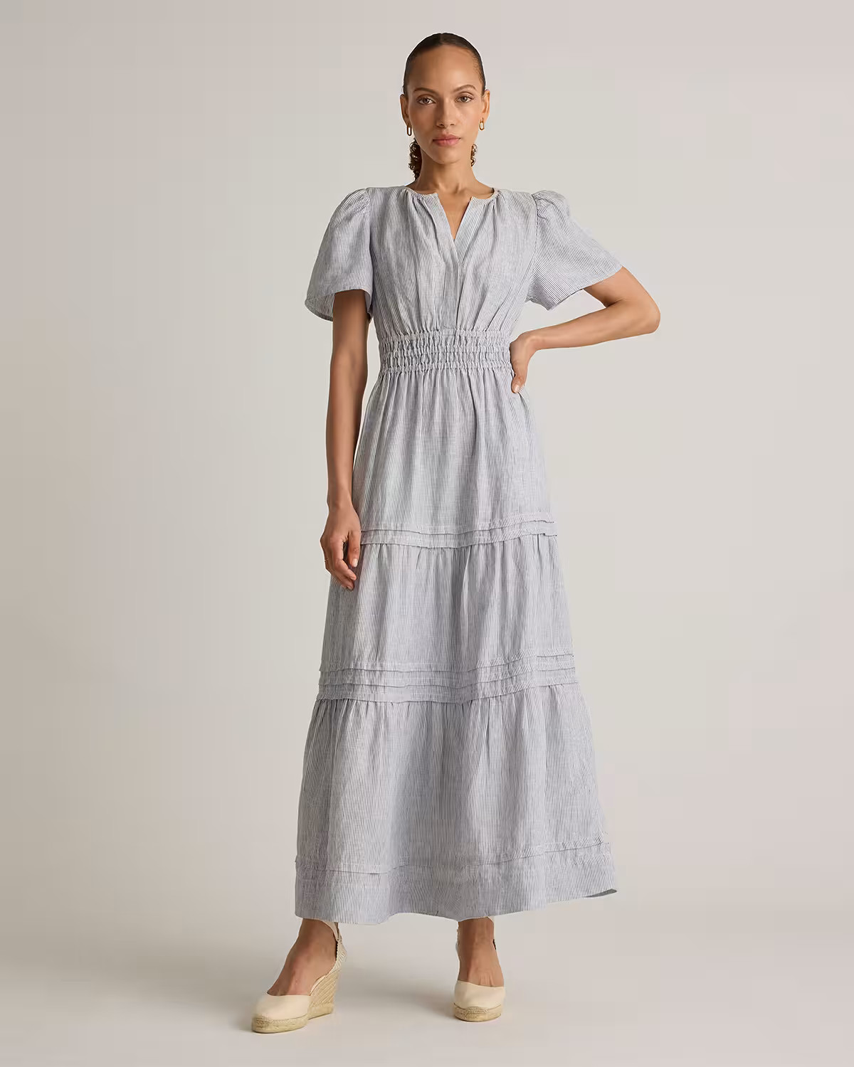100% European Linen Tiered Maxi Dress | Quince