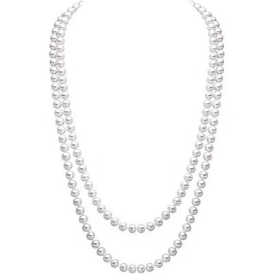 Elegant Women Lady Long White Sweater Created Pearl Necklace Beaded Necklace | Target