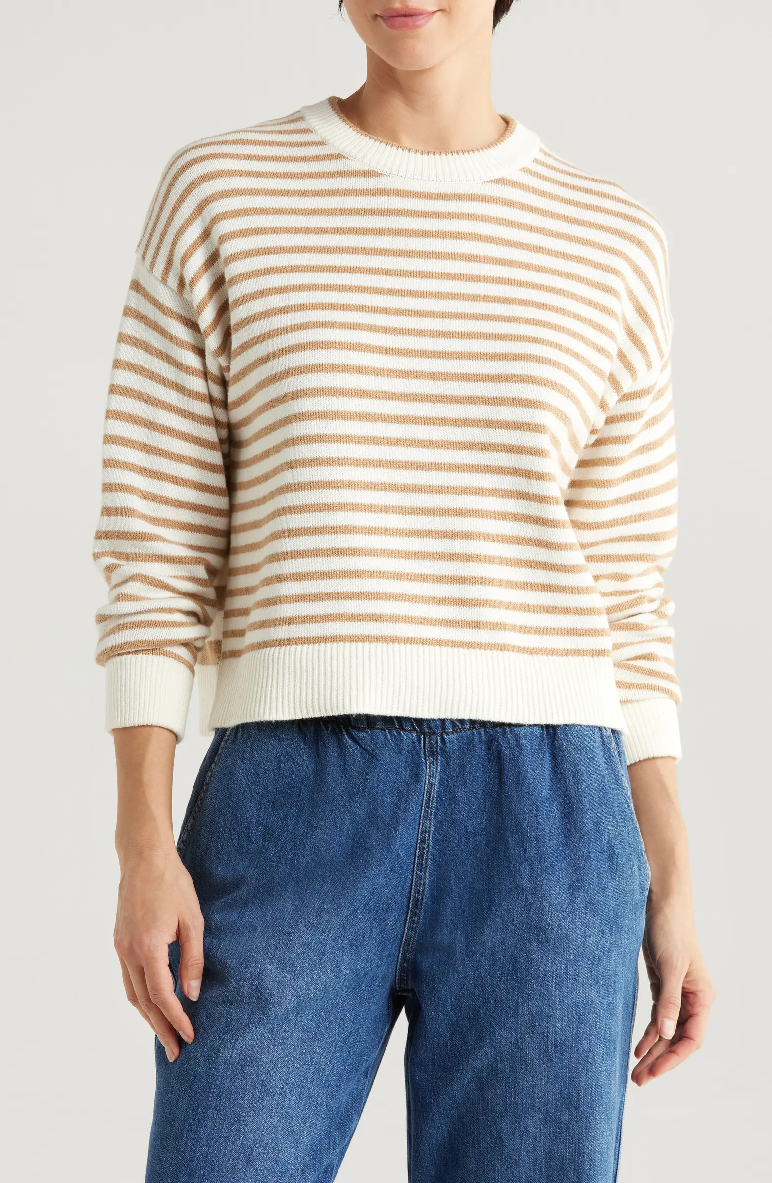 Marine Layer Suki Stripe Cotton Crewneck Sweater | Nordstrom | Nordstrom