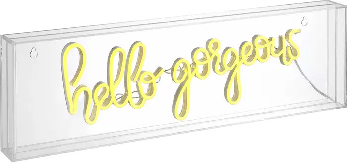 Jonathan Y Hello Contemporary Glam Acrylic Box USB Operated LED Neon Light | Nordstrom | Nordstrom