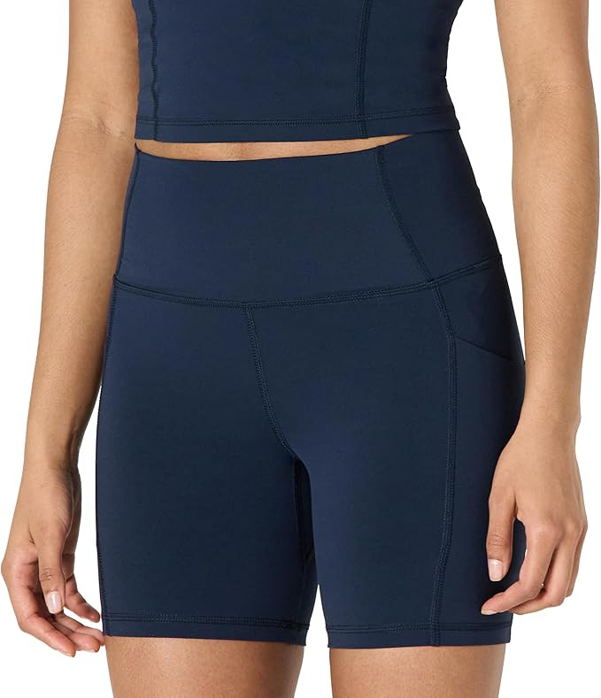 Amazon Essentials Women's Active FormFlex Buttery Soft High Waist 5" Biker Shorts with Pockets | Amazon (US)